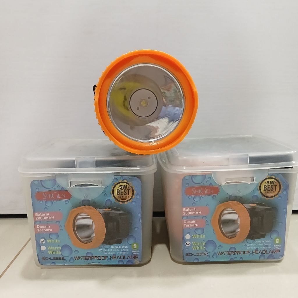 SHIGEN SENTER KEPALA 5W WATERPROOF PUTIH / WARM WHITE