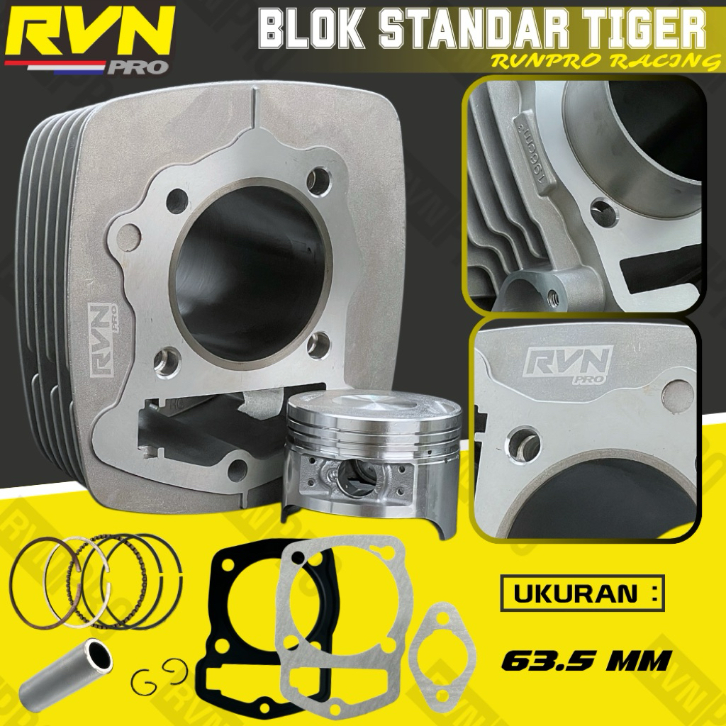 BLOK SEHER KOMPLIT TIGER TIGER REVO TIGER LAMA PISTON KIT SEPAKET BONUS PAKING ORIGINAL RVN