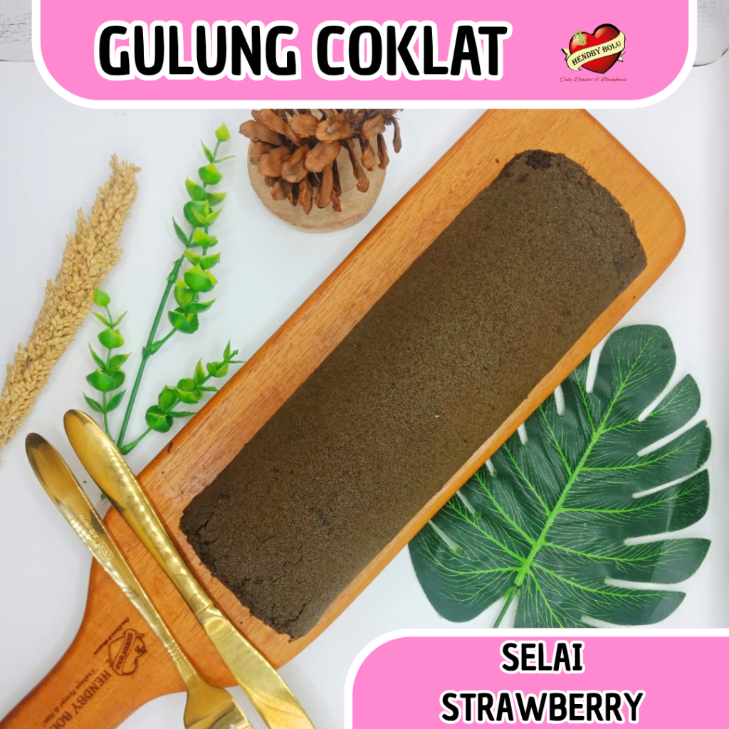 Kue Bolu Gulung Pandan Moka / Original Blueberry / Coklat Strawberry