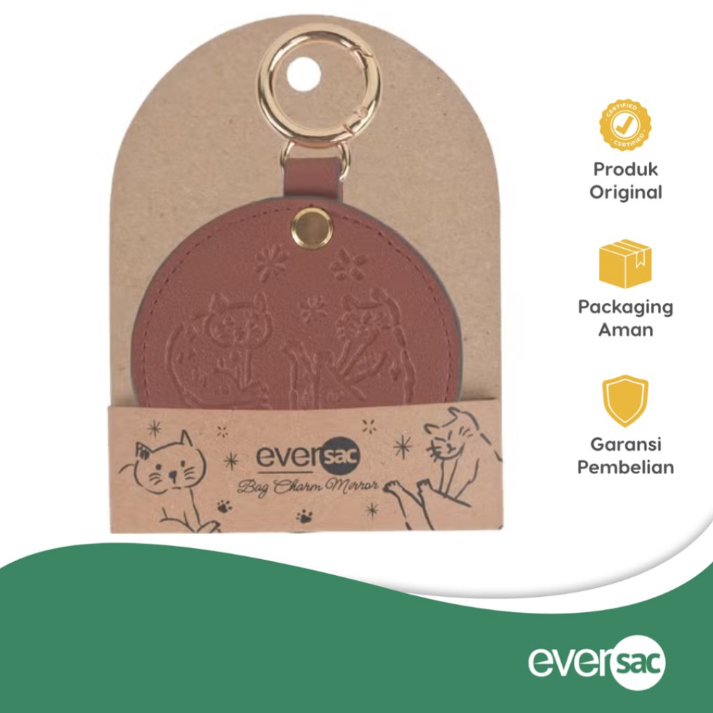 Estudee - Eversac Bag Charm Mirror Ladies Brown