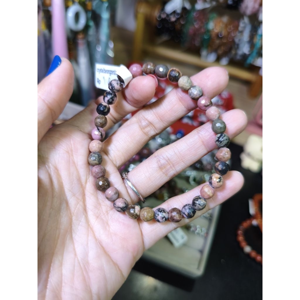 GELANG CRYSTAL RHODONITE