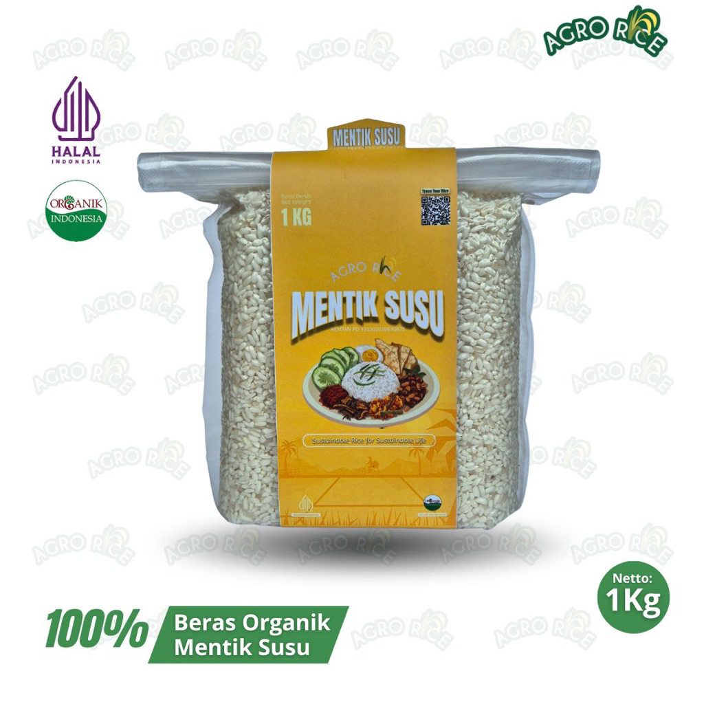 Beras Mentik Susu Organik 1 Kg – "Beras Jepangnya Indonesia" Super Pulen | Cocok untuk Sushi, Onigir