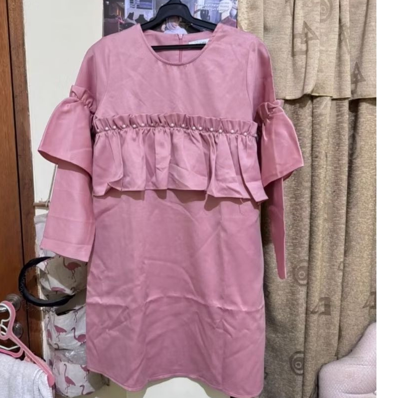 [PRELOVED] Mayoutfit Baju Tunik Pesta Kondangan Lebaran Baju Muslim Pink