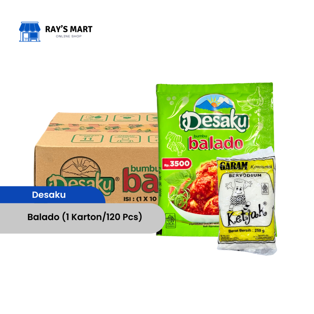 Desaku Bumbu Masak Balado 25gr (1 Karton) + FREE Garam 1 Pcs