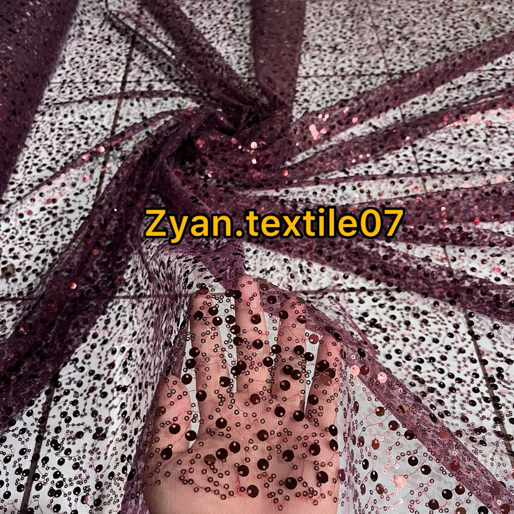 TermurahTille Payet Sequin Mutiara / Bahan Tile Sequin Mutiara / Harga Meteran