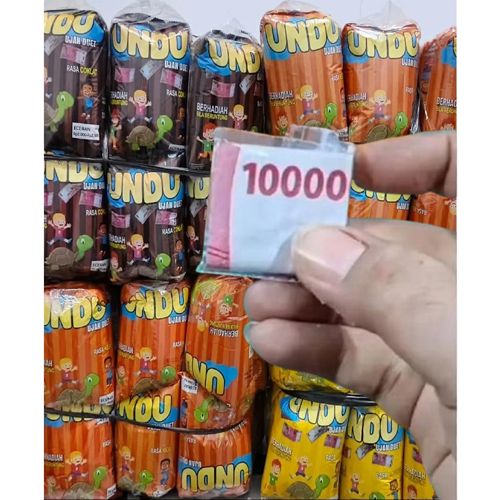 Snack undu ciki chiki ujan hujan duet duit berhadiah viral uang tunai HARGA PERBIJI