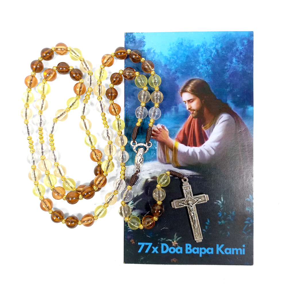 Kalung Rosario 77 Bapa Kami Bahan Akrilik Warna GRADASI - Rosario 77x Doa Bapa Kami - Rosario 77 Bap