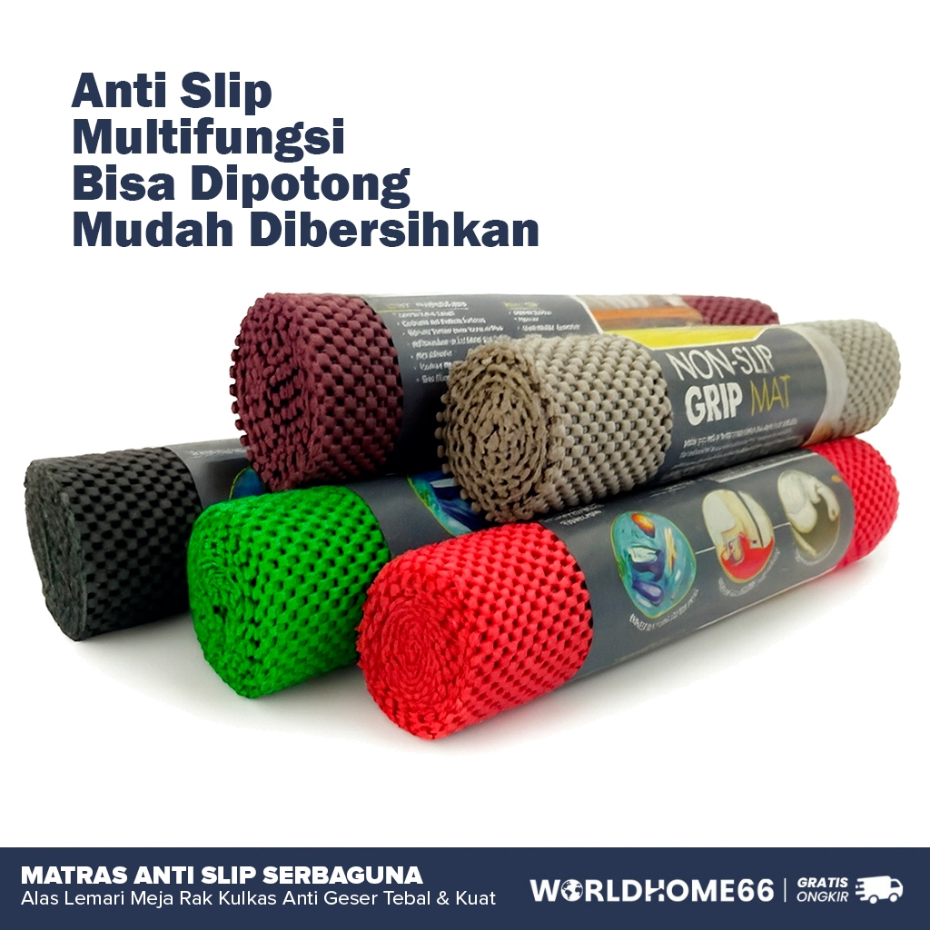 Worldhome Matras Alas Anti Slip Serbaguna, Alas Makan Tatakan Piring Gelas Lemari Meja Rak Kulkas An