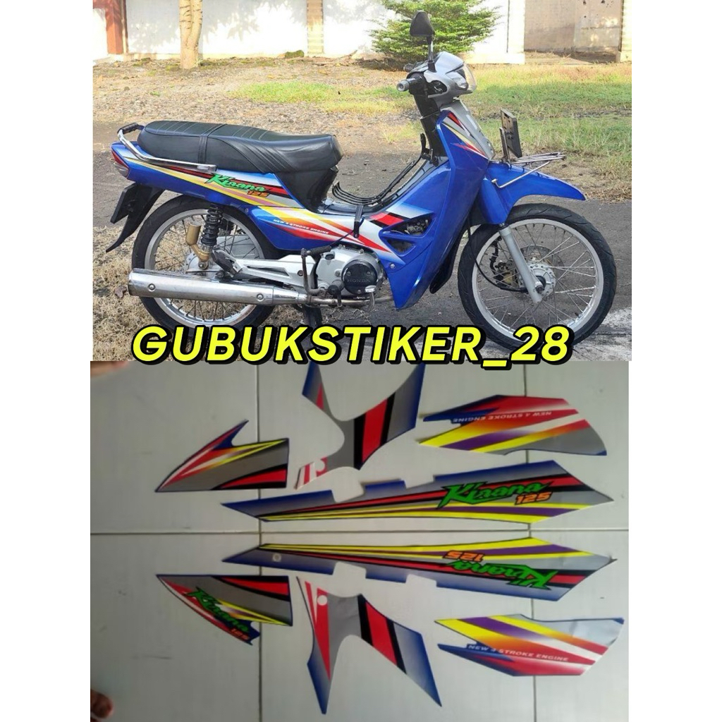 STRIPING STIKER LIS BODY MOTOR HONDA KIRANA 125 2004 BIRU
