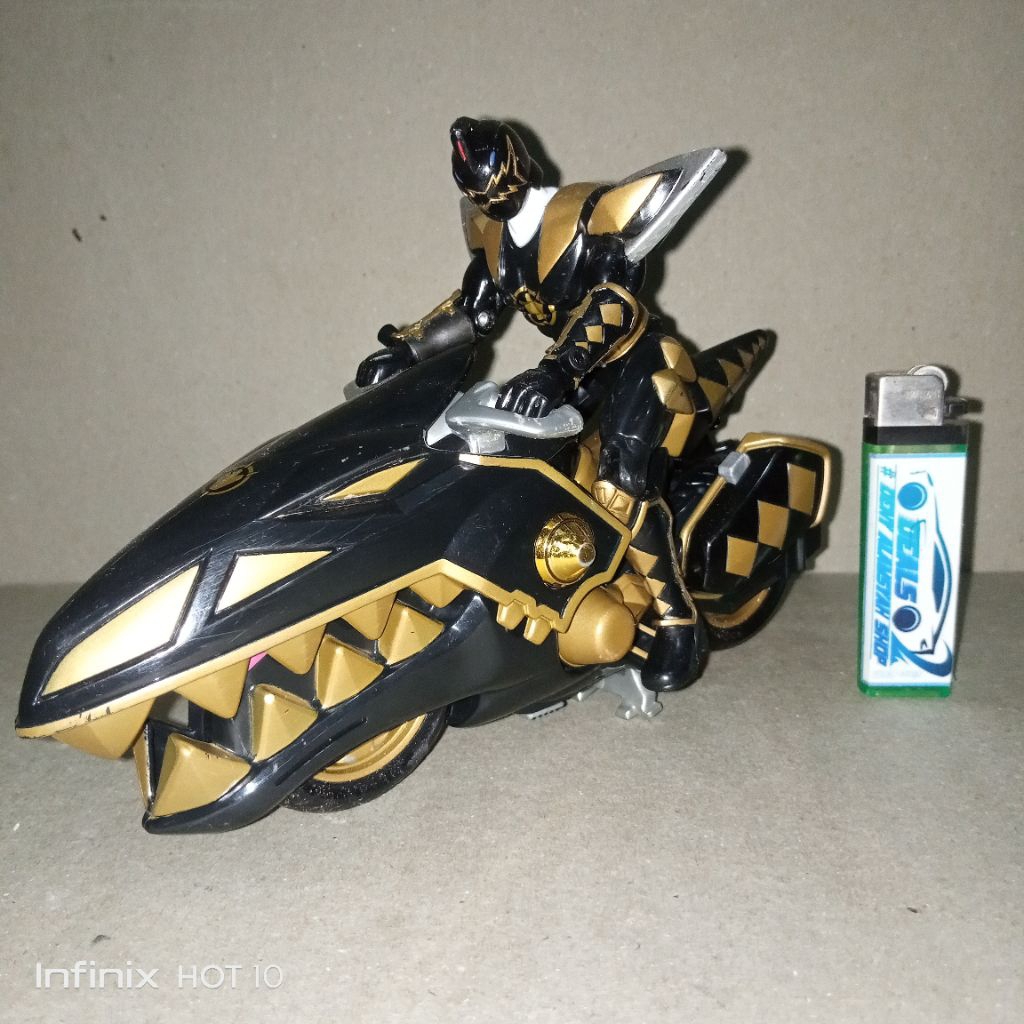 figure original bandai power ranger dino thunder black set motorcyle