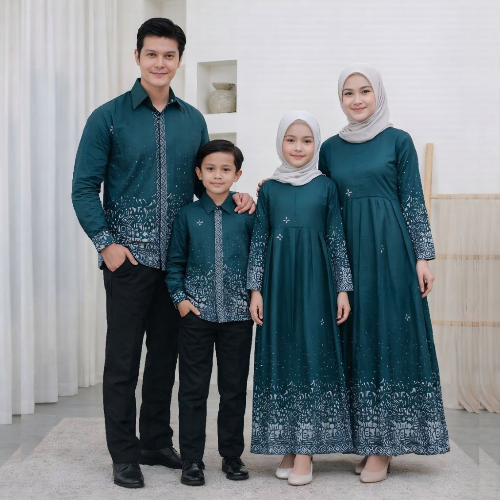 BAJU SERAGAM BATIK COUPLE GAMIS PASANGAN SARIMBIT KELUARGA CUSTOM ANAK BALITA REMAJA CEWEK COWOK / A