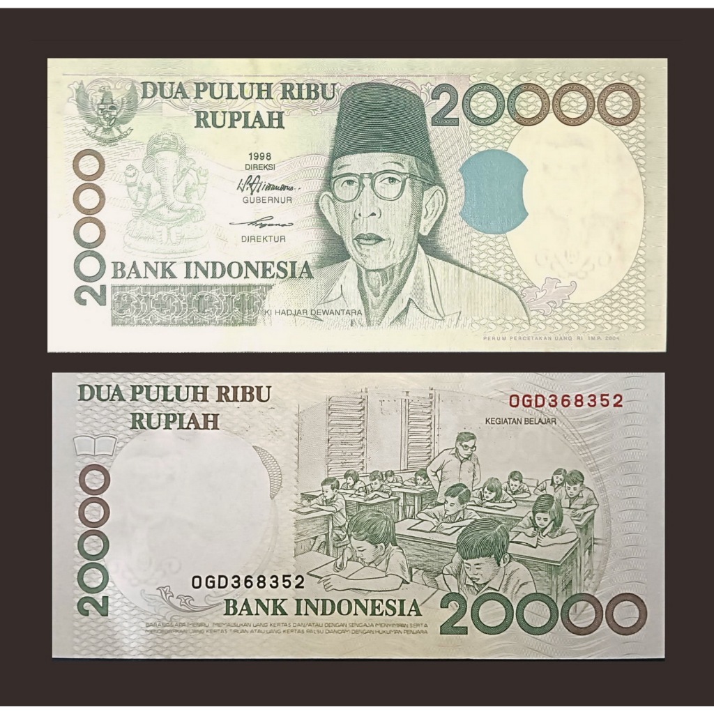Uang kuno 20000 rupiah tahun 1998 Ki Hajar Dewantara