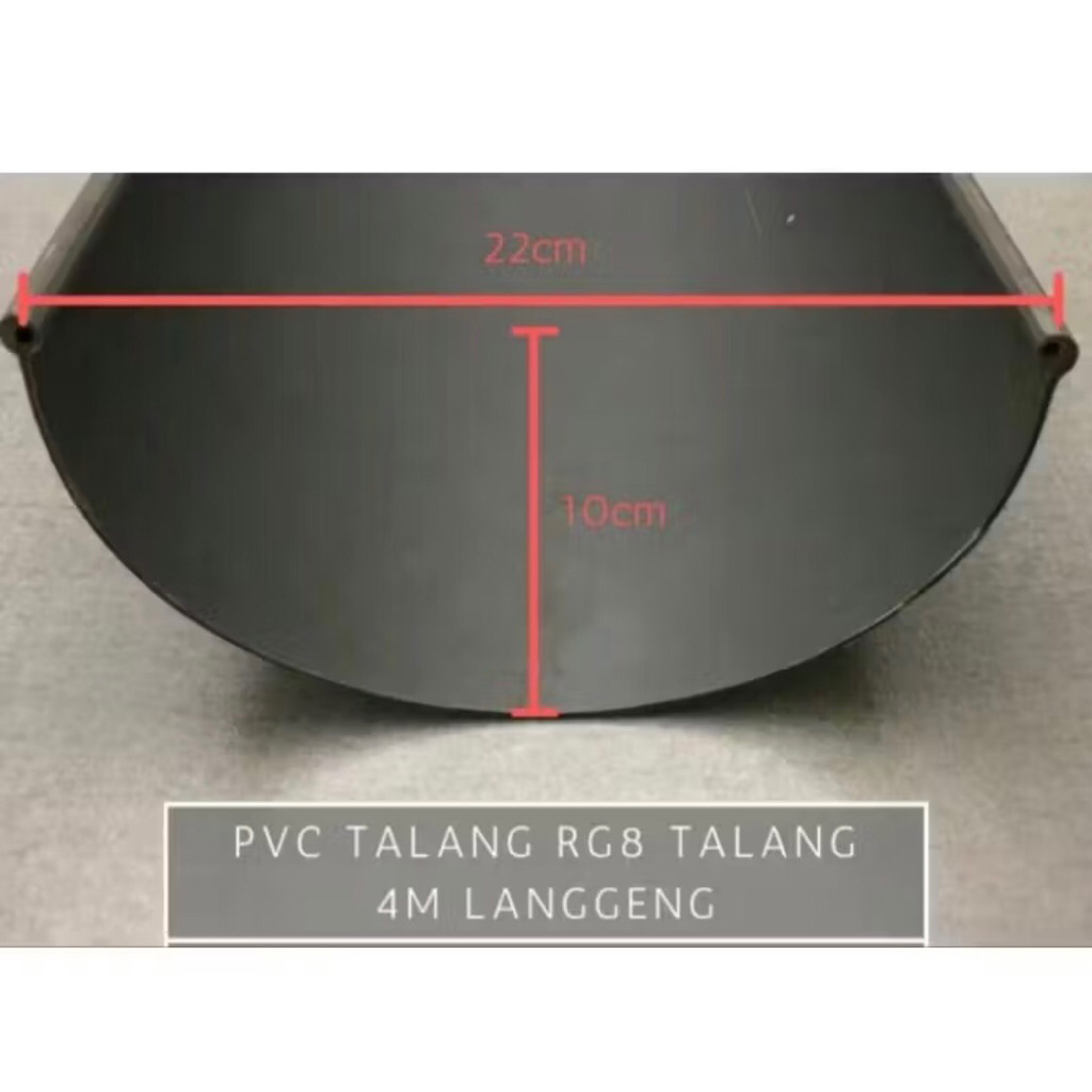 Talang Air Oval PVC Langgeng HR 8” 4m 4meter Setengah Lingkar