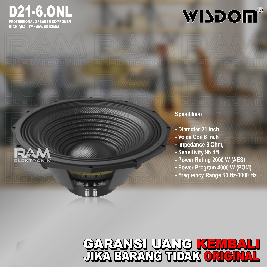 Komponen Speaker 21 Inch WISDOM D21-6.0NL / D2160NL Coil 6 Original