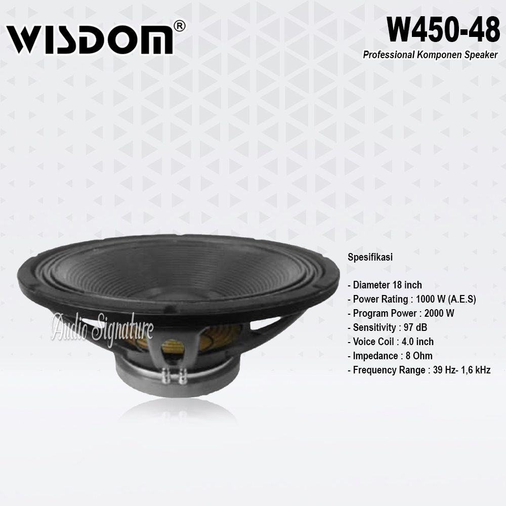 Komponen Speaker 18 Inch WISDOM W45048 | W450 48 | W 450 48 Original