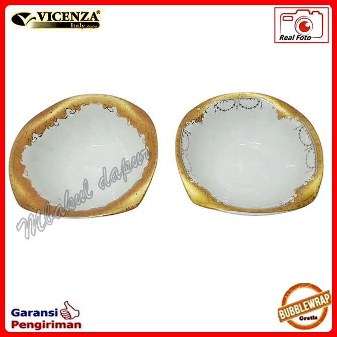 Mangkok Keramik Mangkok bunga / kelopak Vicenza Motif Emas