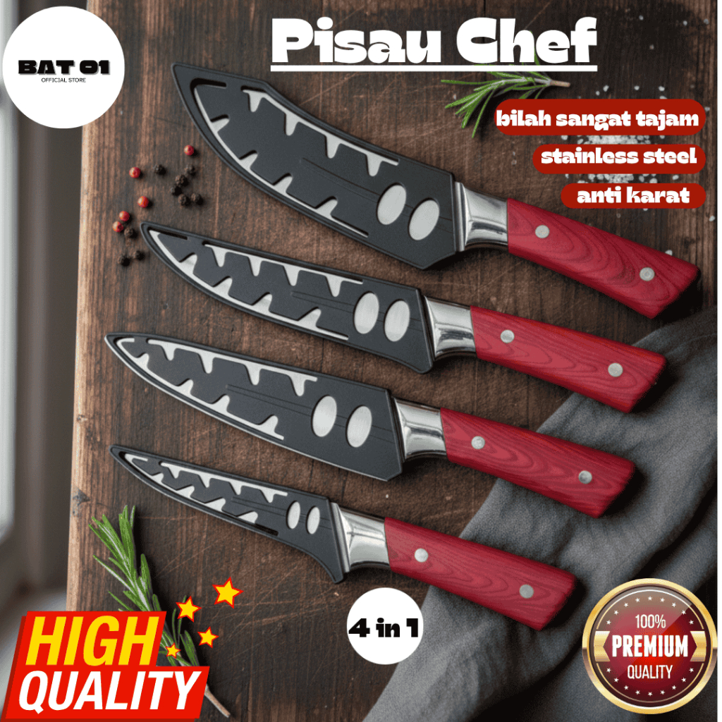 Pisau Dapur Stainless Stell Daging Boning Pisau Super Tajam Baja Asli Import bat01