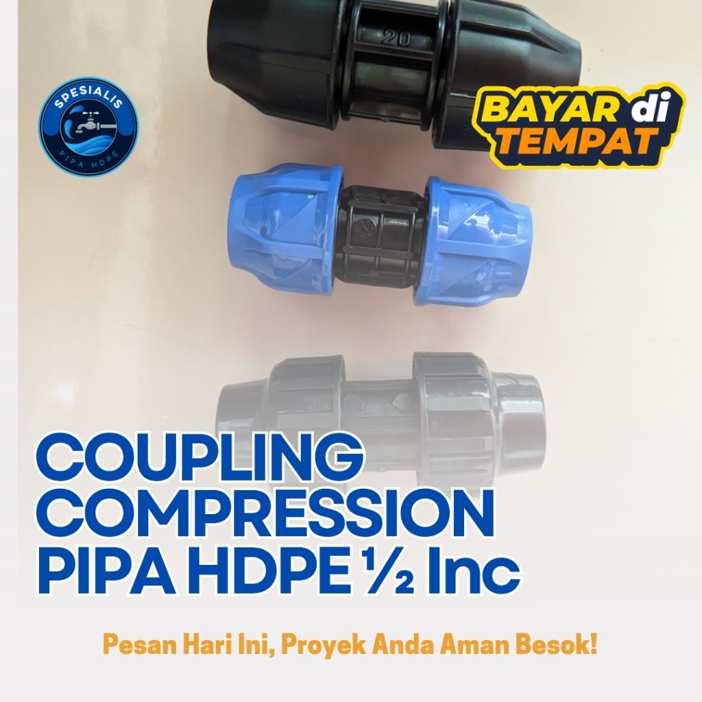 COUPLING COMPRESSION PIPA HDPE ½ INC
