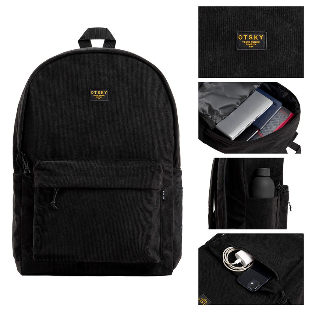 Otsky Tas Ransel Backpack Corduroy Font Legend