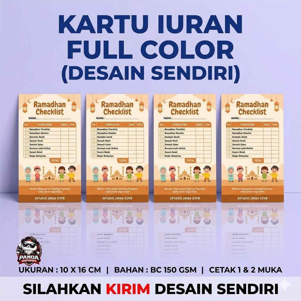 Kartu SPP Iuran Sekolah TPQ NGaji Ramadhan Full Warna Langsung Jadi