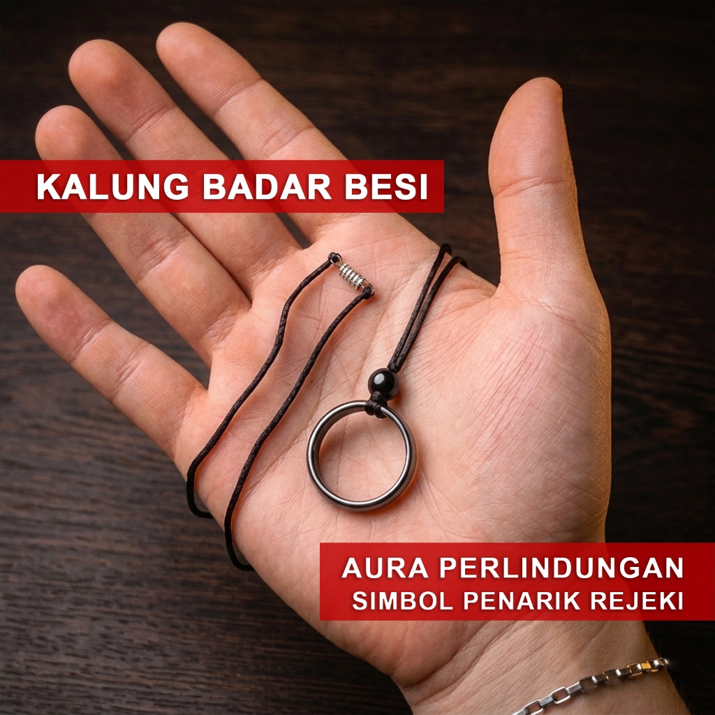 Kalung Badar Besi Asli - Aura Perlindungan Kesehatan Rezeki