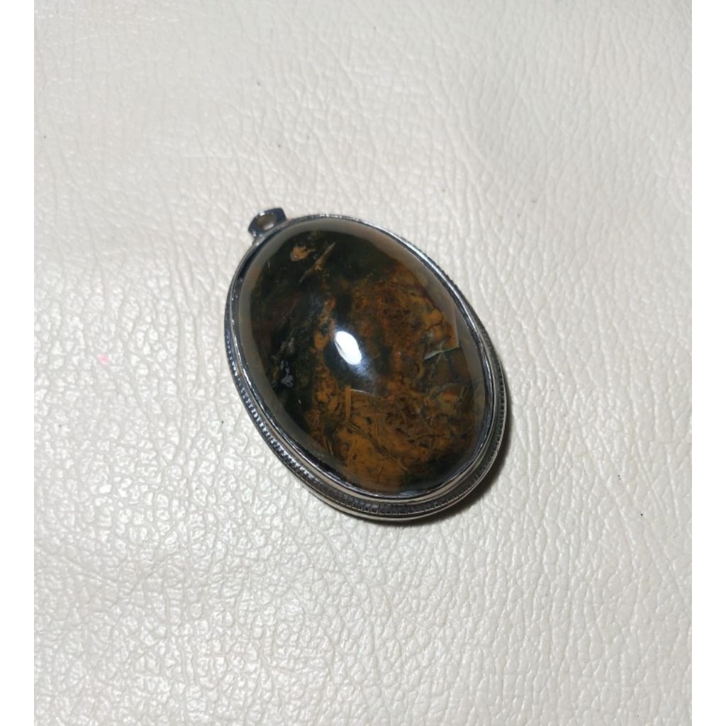 liontin batu akik bacan kembang kuning natural lawasan
