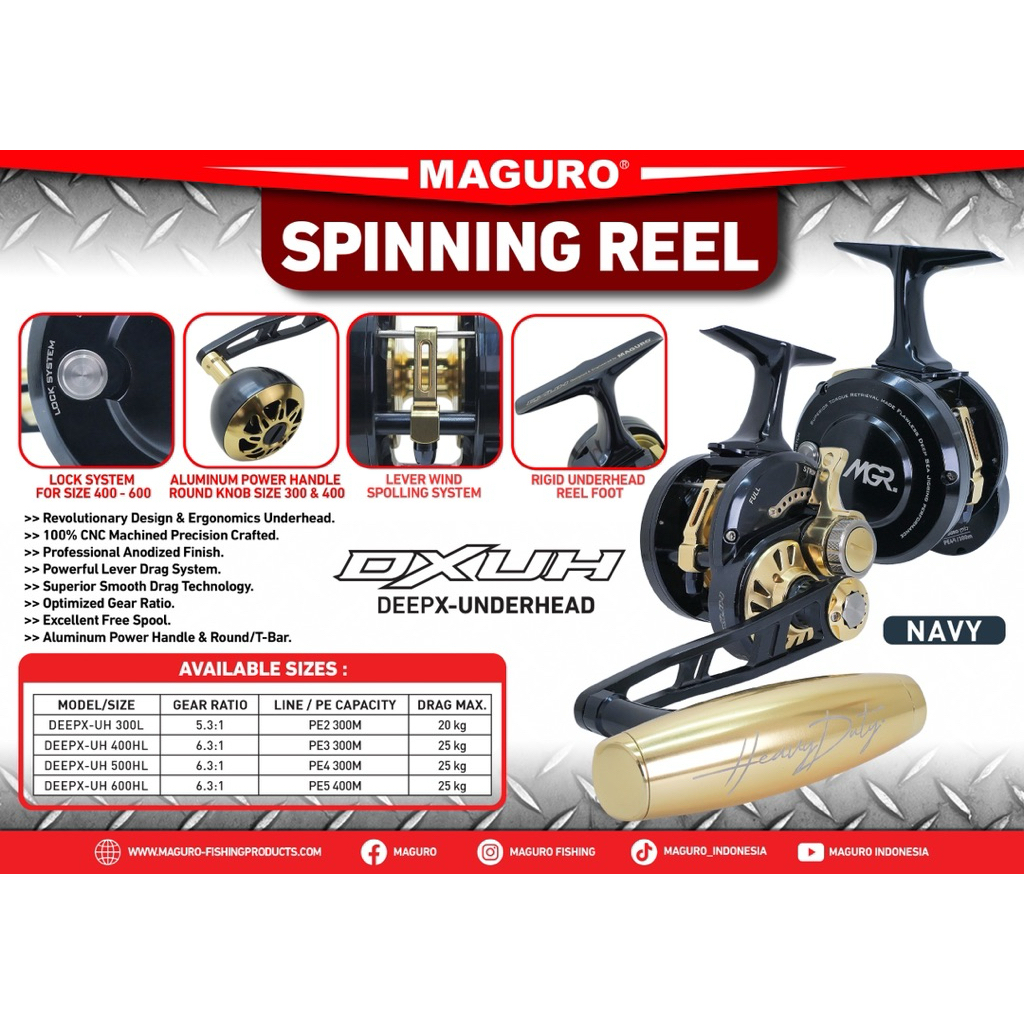 Reel OH MAGURO DEEP X [2026] UNDER HEAD 300L/400L/500L/600L Jigging Overhead