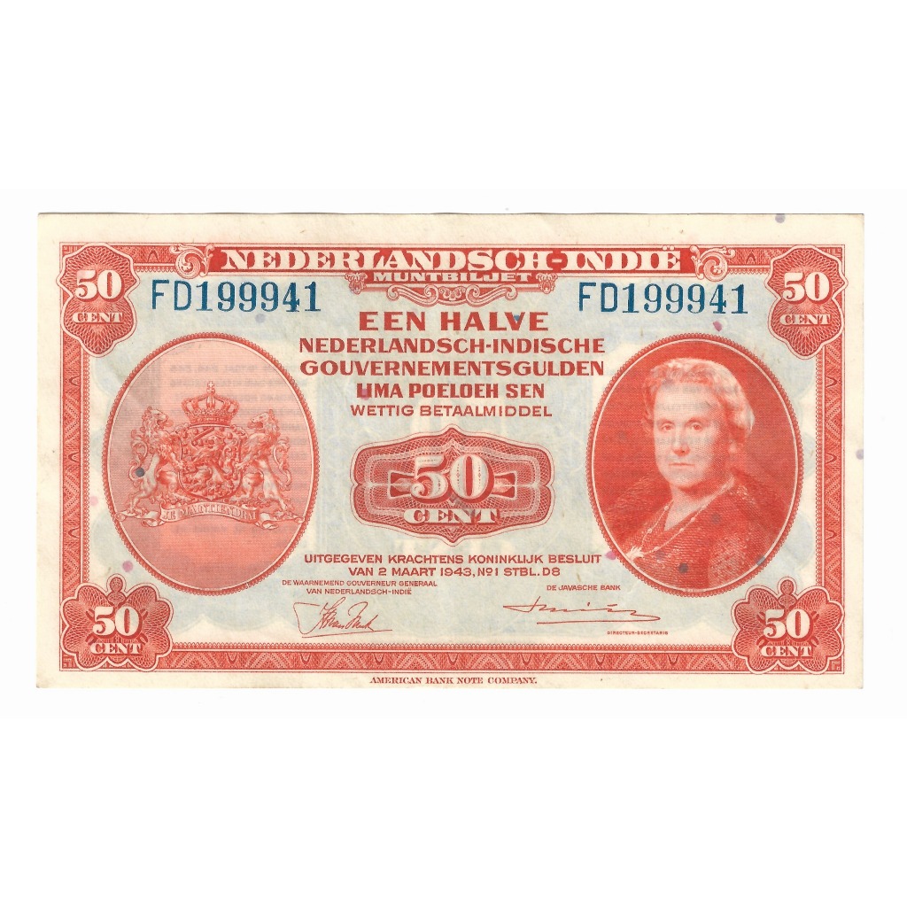 Uang Kuno Belanda 50 Cent Gulden NICA
