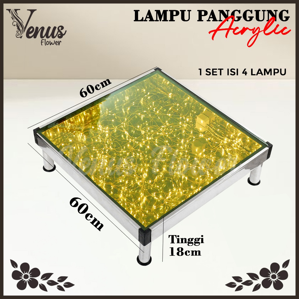 (VENUS)  LAMPU PANGGUNG KACA AKRILIK TEMPERED GLASS 1 SET ISI 4 PCS | STAGE LIGHTING LED STARLIT DAN