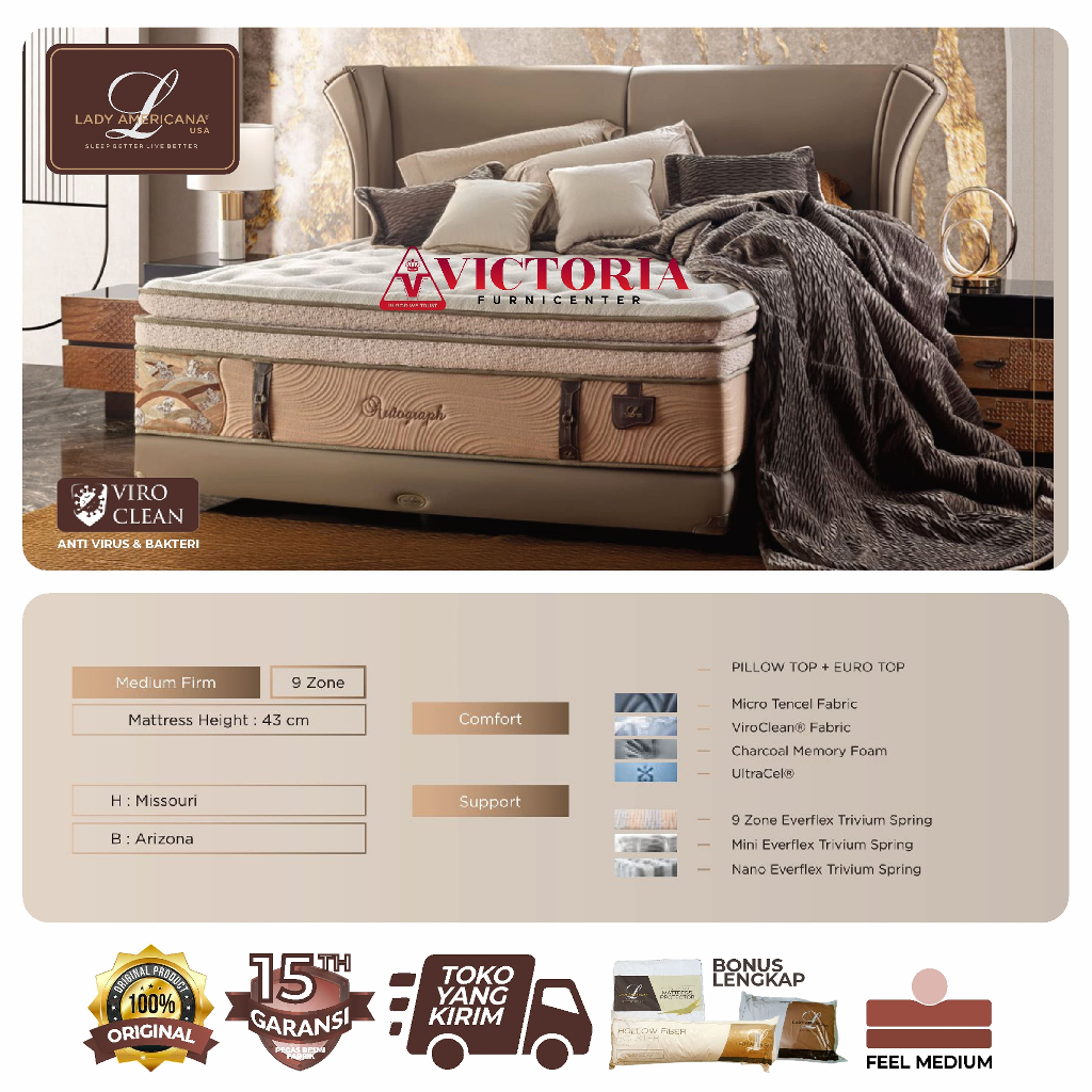 Lady Americana Autograph 180 x 200 180x200 Kasur Saja Matres Only