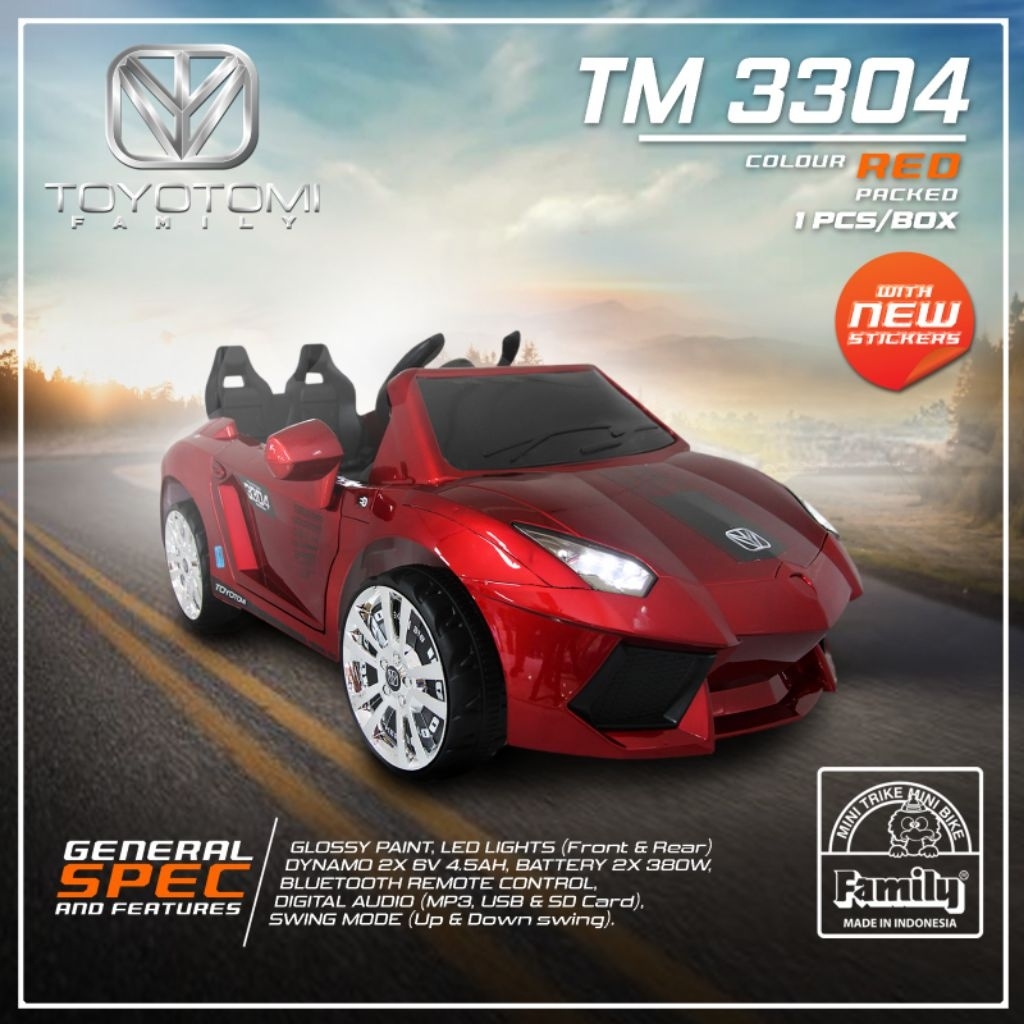 Mobil Aki Maianan Anak Remote Control Toyotomi 3304
