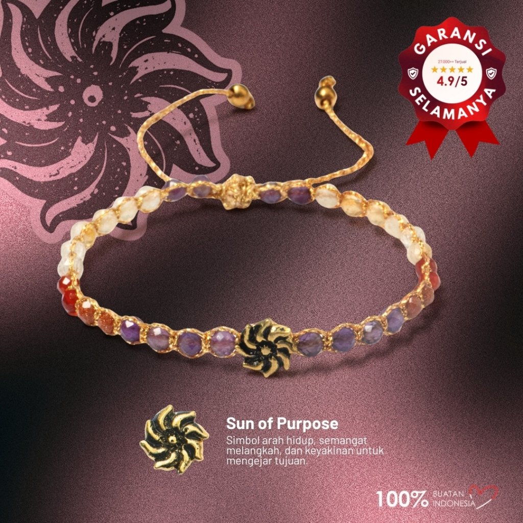 Maknavara - Sun of Purpose - Awaken - RDNB Jewelry - Gelang Wanita/Pria - Batu Alam Natural - Gelang