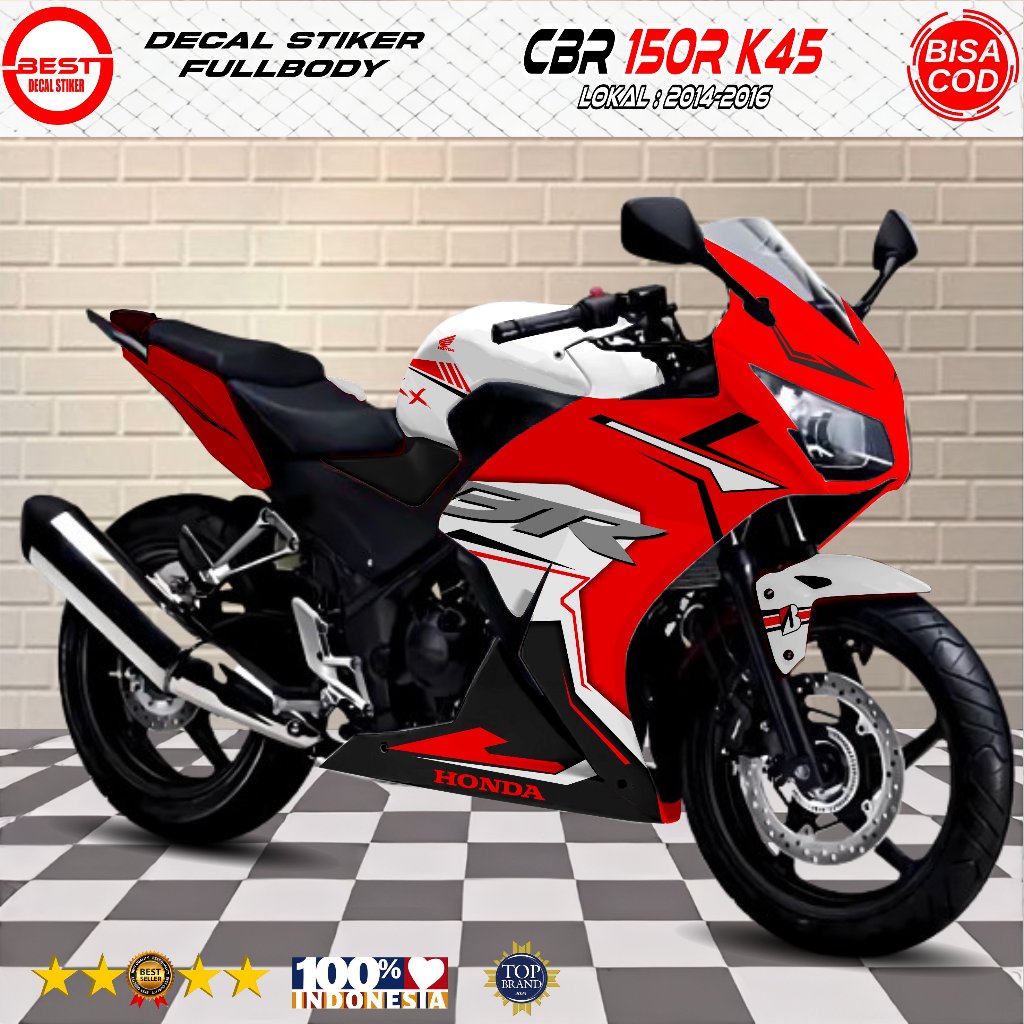 Decal Stiker CBR 150R K45A Lokal Fullbody - Decal CBR K45A Lokal Fullbody - Sticker CBR Lokal