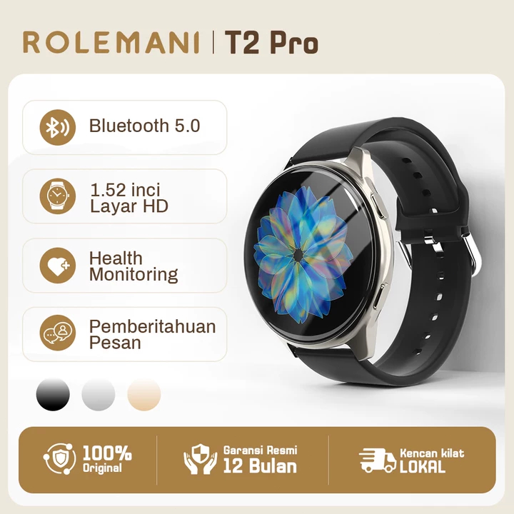 [100% ORI] Rolemani T2 Pro MAX Smartwatch Wallpaper Kustom Hi-Fi Bluetooth Call Android IOS Smartwat