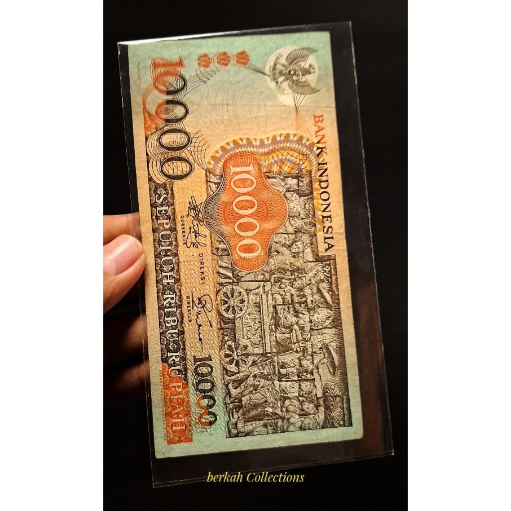 uang kuno 10 ribu barong tahun 1975 bekas