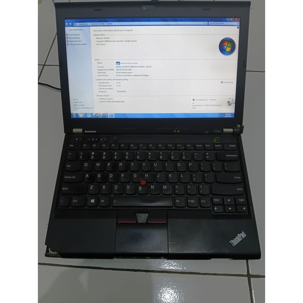 Laptop Lenovo Think Pad X237 Preloved / seken