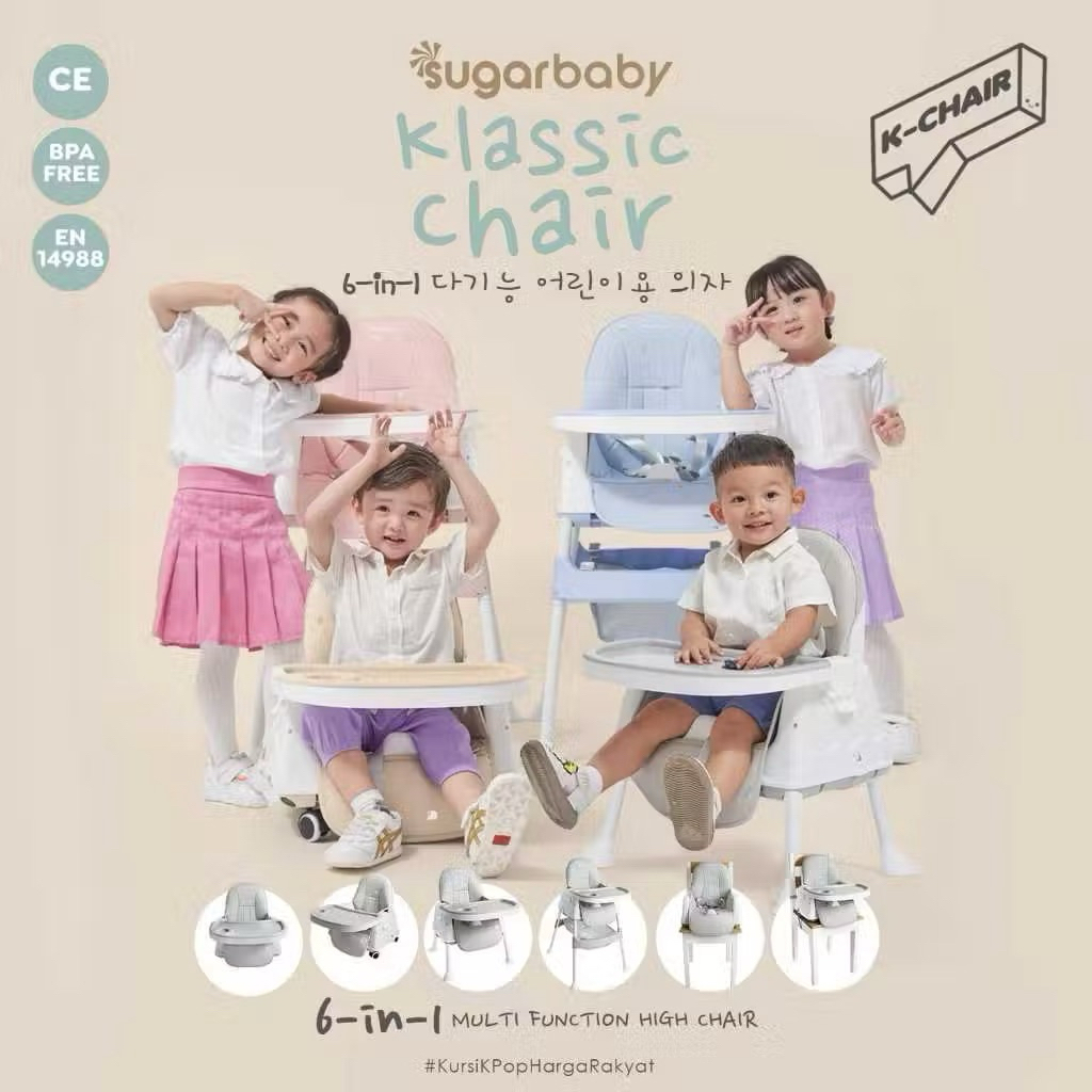 (Preloved new in box) Sugar Baby Klassic 6 In 1 High Chair korea Multifunction Kursi Makan