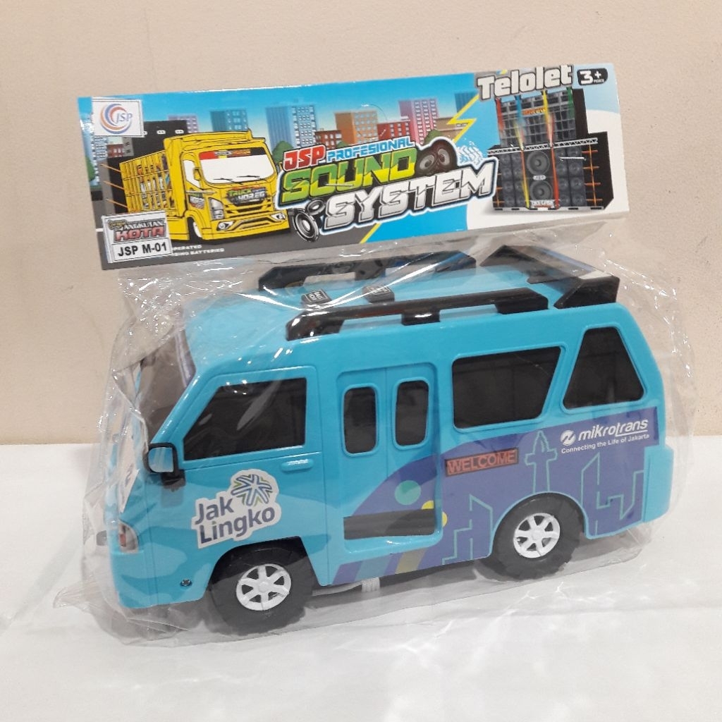 MAINAN MOBIL ANGKUTAN KOTA JSP M-01 MUSIK TELOLET DUA TOMBOL MINIATUR ANGKOT