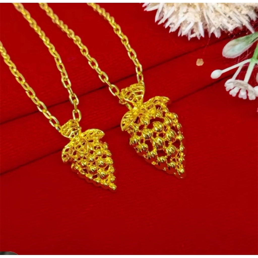 Kalung Liontin Anggur Lapis Emas 24K