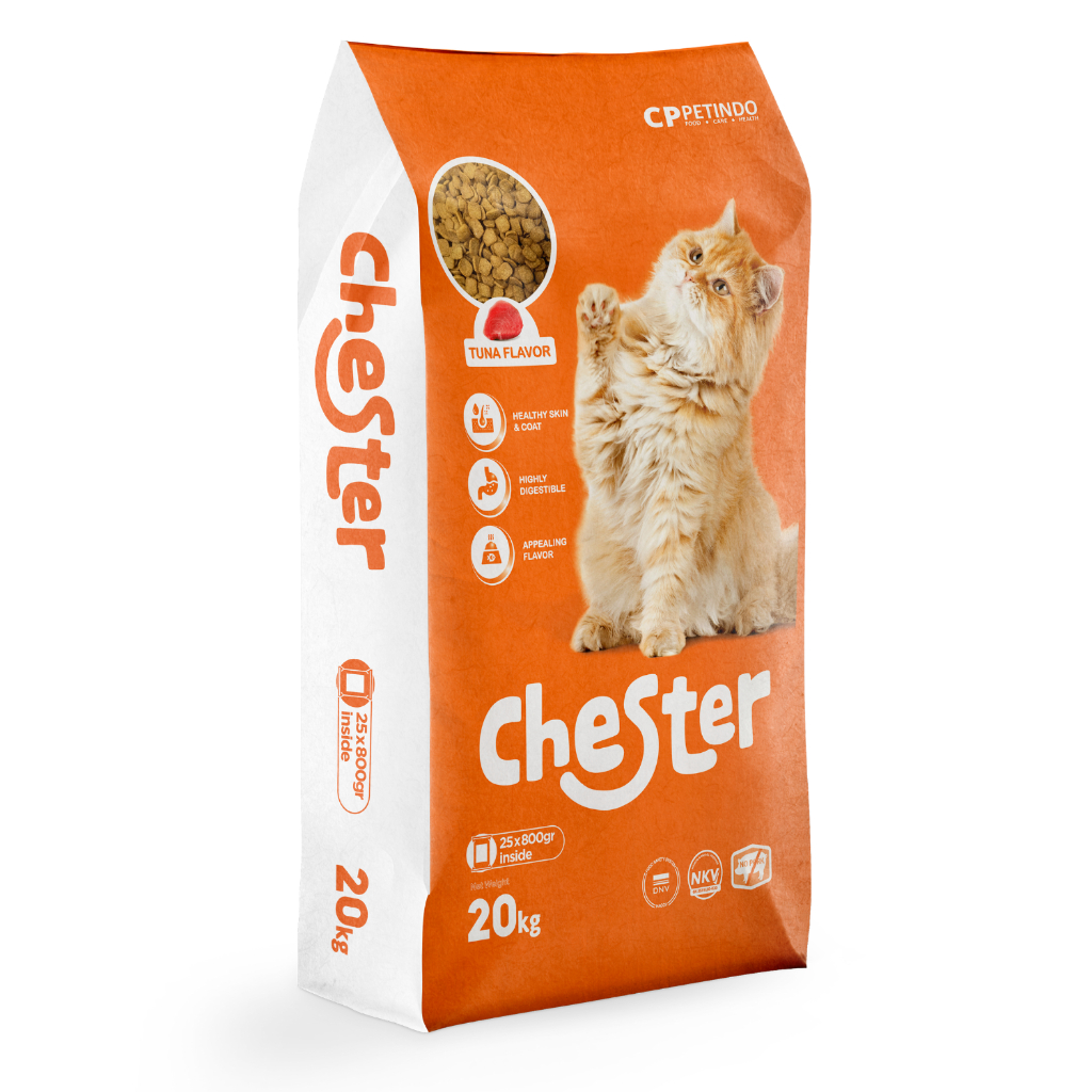 Makanan Kucing Chester 20kg - Pelet Kering Tuna untuk Kesehatan Kulit & Bulu