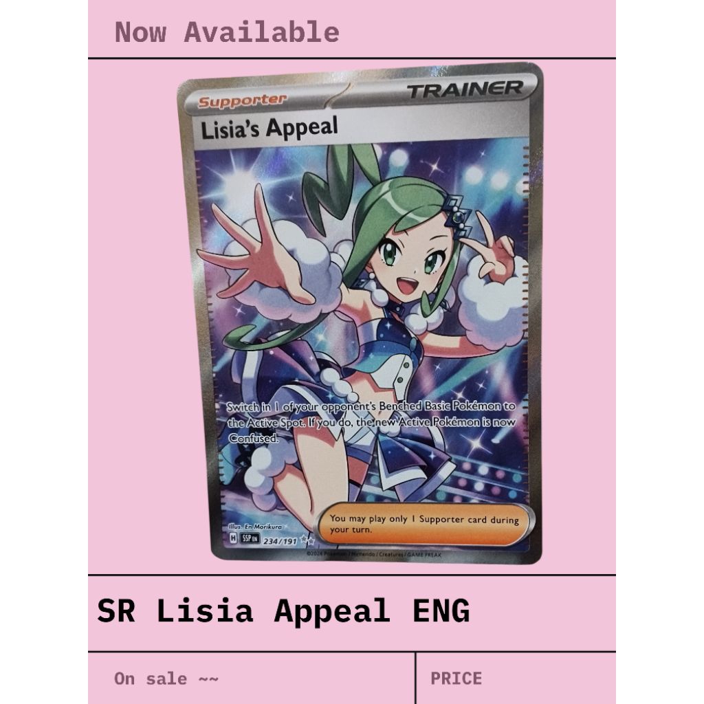 kartu pokemon SR "super rare" Lisia Appeal ENG