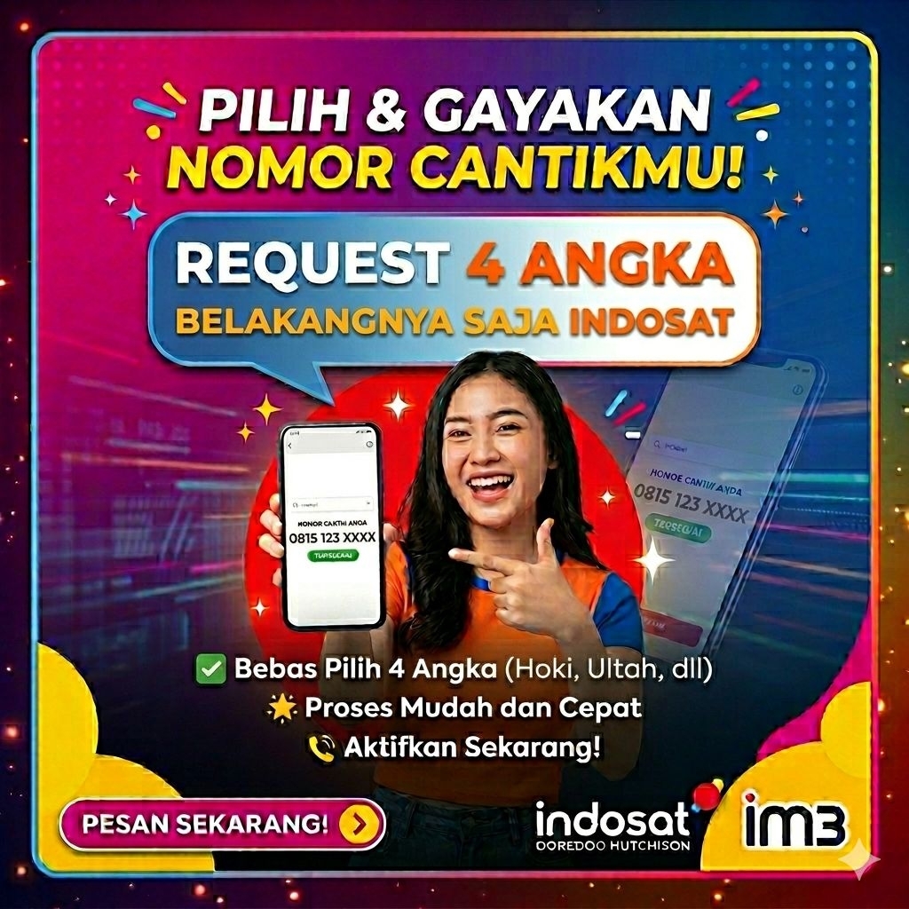 Request Nomor Cantik Indosat Custom Nomer Cantik IM3 Indosat Prabayar