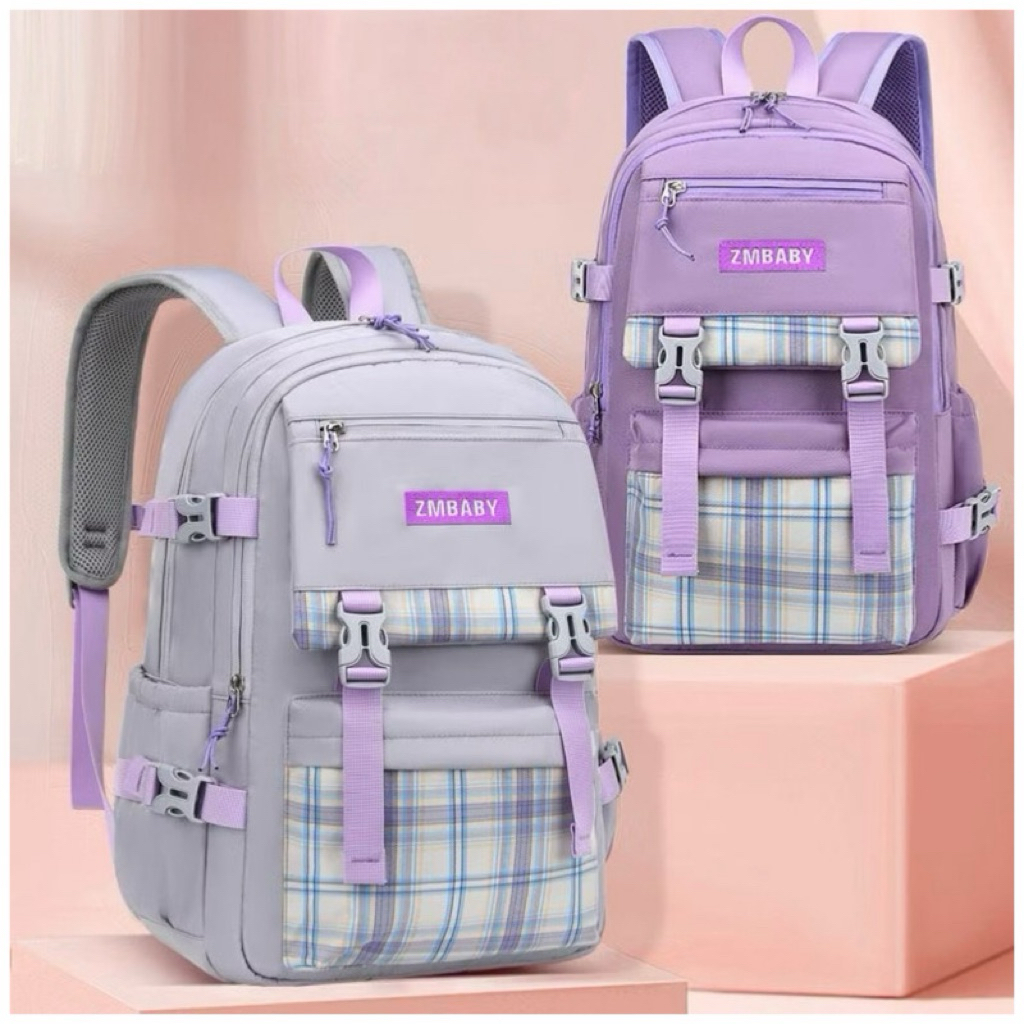Tas Ransel Anak Perempuan Polos SD SMP SMA Air tahan air
