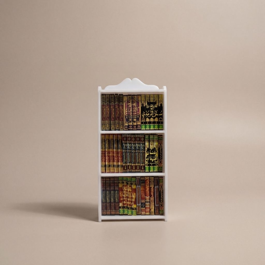 Miniatur Kitab Islami + Rak Akrilik (1 Paket) | Koleksi Kitab Mini Lengkap & Elegan