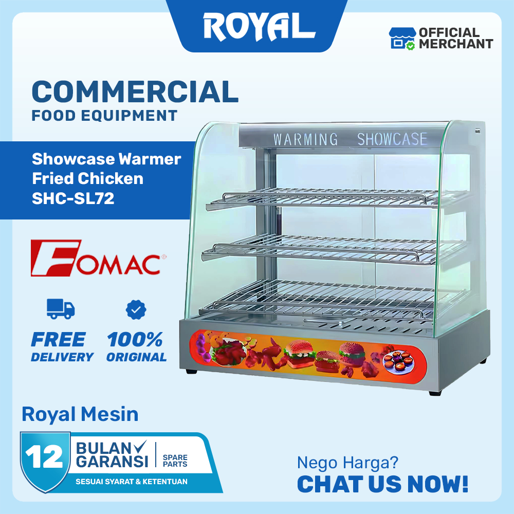 Showcase Warmer Fried Chicken FOMAC SHC-SL71 / SHC-SL72 Etalase Penghangat Makanan Listrik