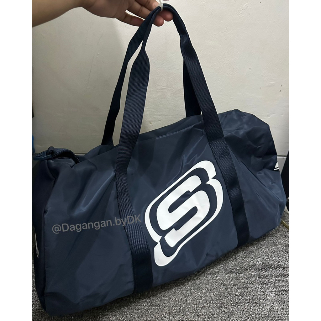 Tas Skechers Duffle Bag Big Logo Original 100% Dark Navy Blue
