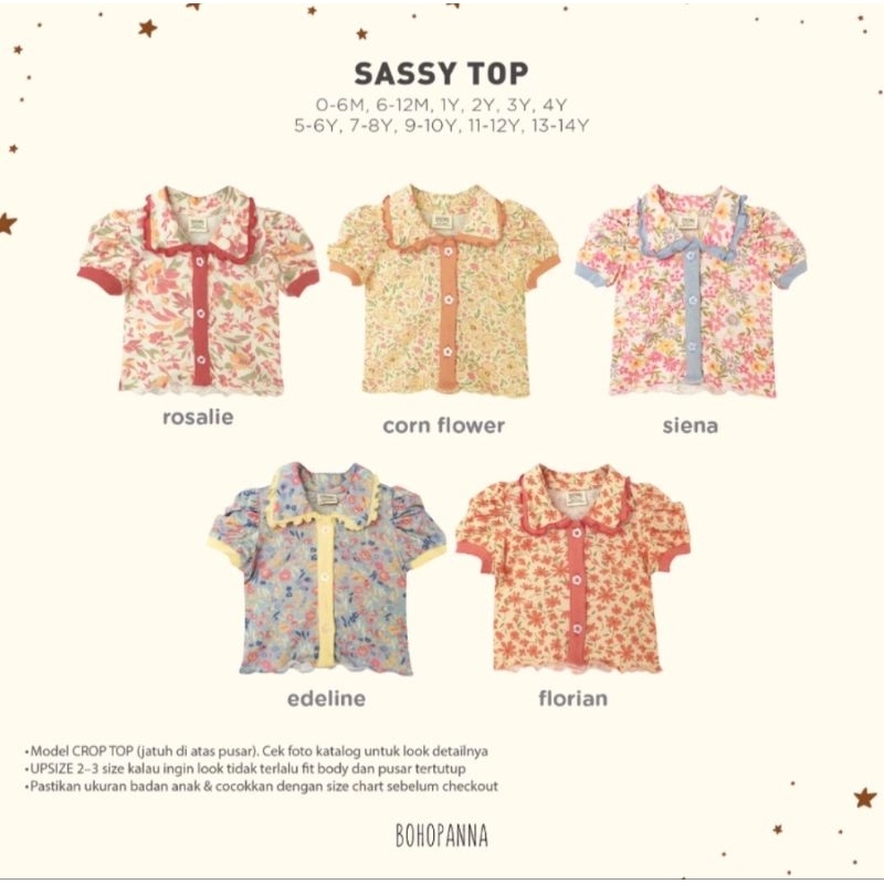 bohopanna/Sassy top/atasan anak