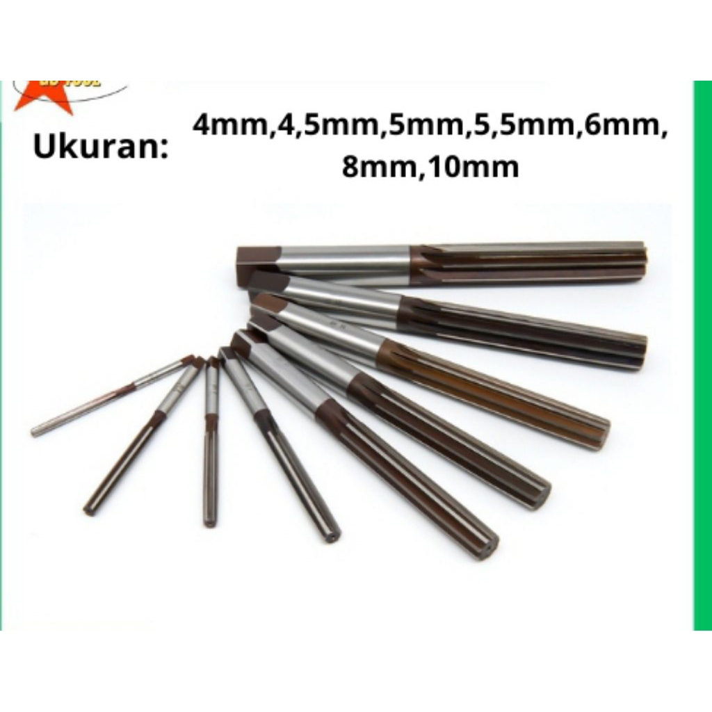 Straight Hand Reamer 4mm 4,5mm 5mm 5,5mm6mm 8mm 10mm HSS Bor Reamer Besi
