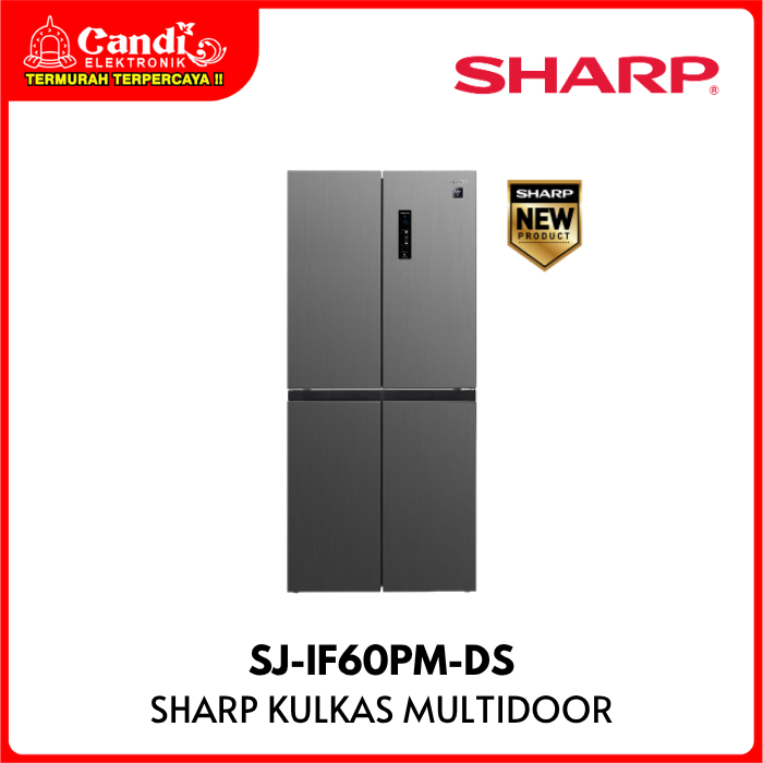 SHARP Kulkas Multidoor 4 Pintu 466 Liter  Ag+Nano Hybrid Cooling System SJ-IF60PM-DS