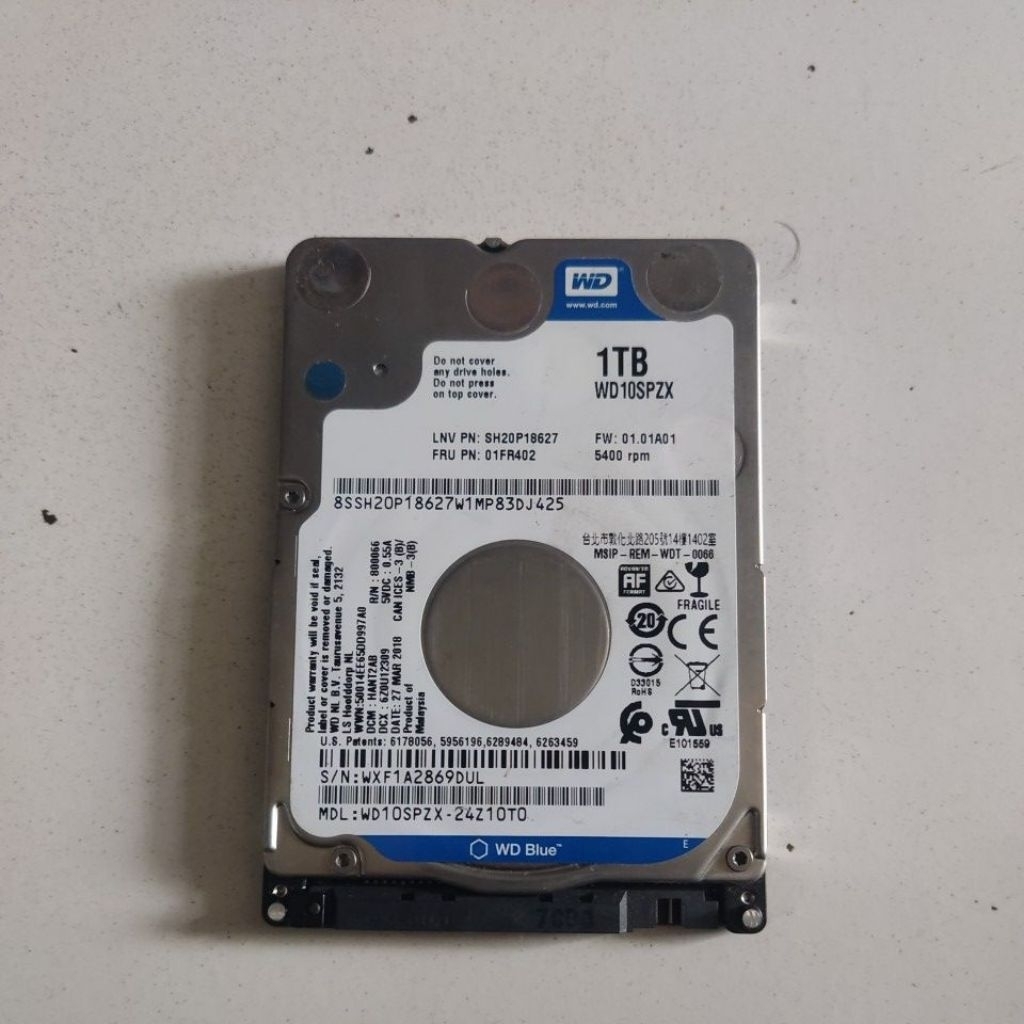 Hardisk slim 2.5 inch laptop 1TB WD Blue normal